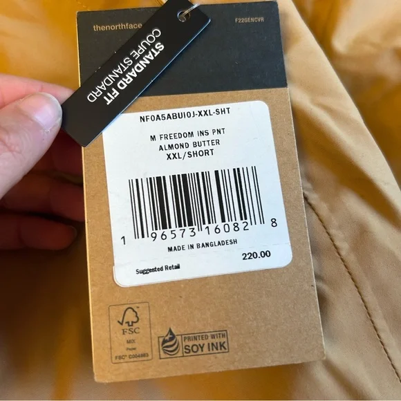 THE NORTH FACE Men's Freedom Insulated Pant Almond Butter, 2XLarge Snowboard New - Picture 3 of 11